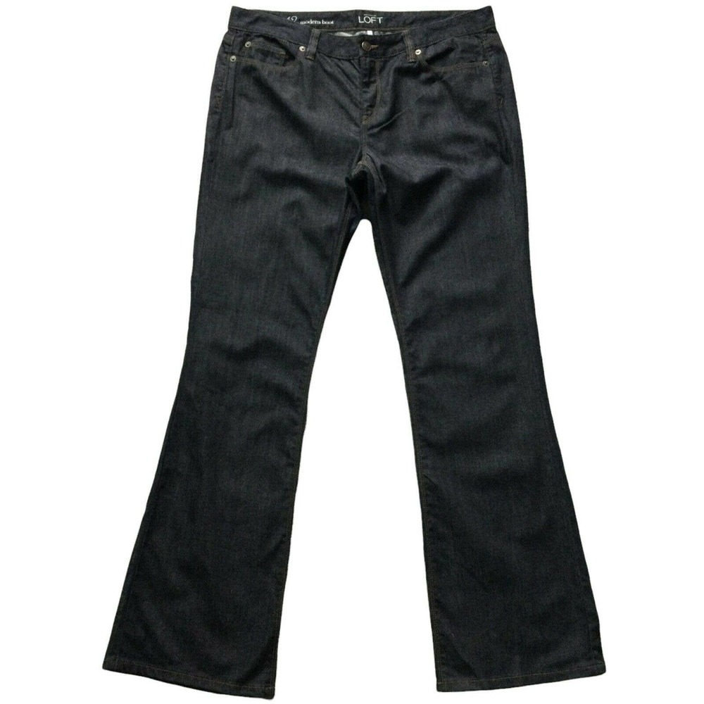 Ann Taylor Loft Womens Jeans 12 Tall Long x34"insm Dark Wash Lightweight Stretch